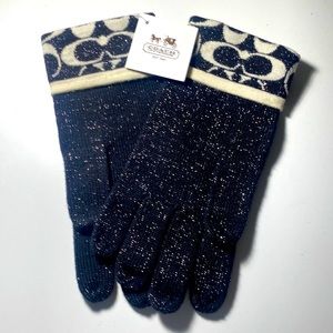Coach sparkly gloves